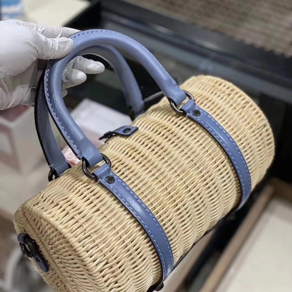 Coach Barrel Bamboo Woven Bag - Picture 3 of 9